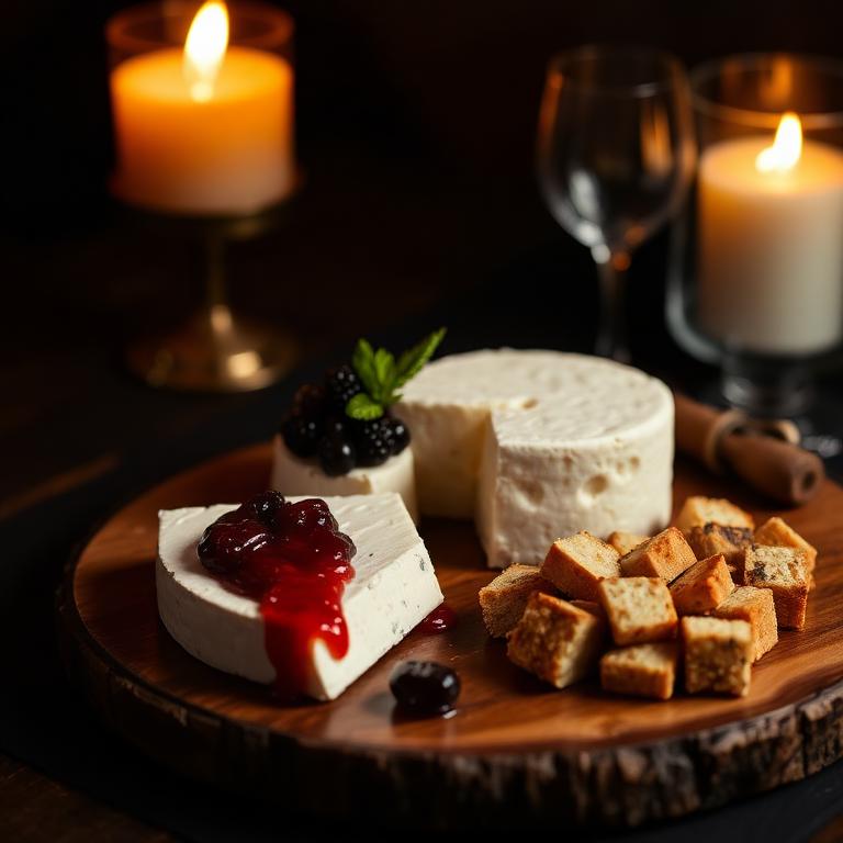 Cheese board with berries