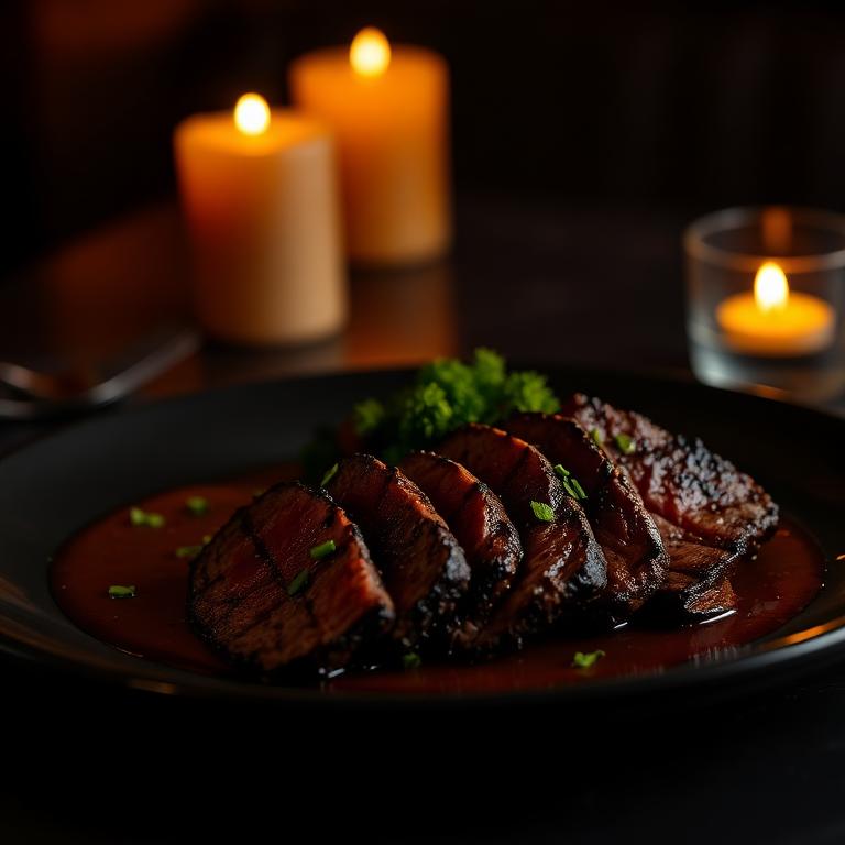 Sliced beef skirt steak